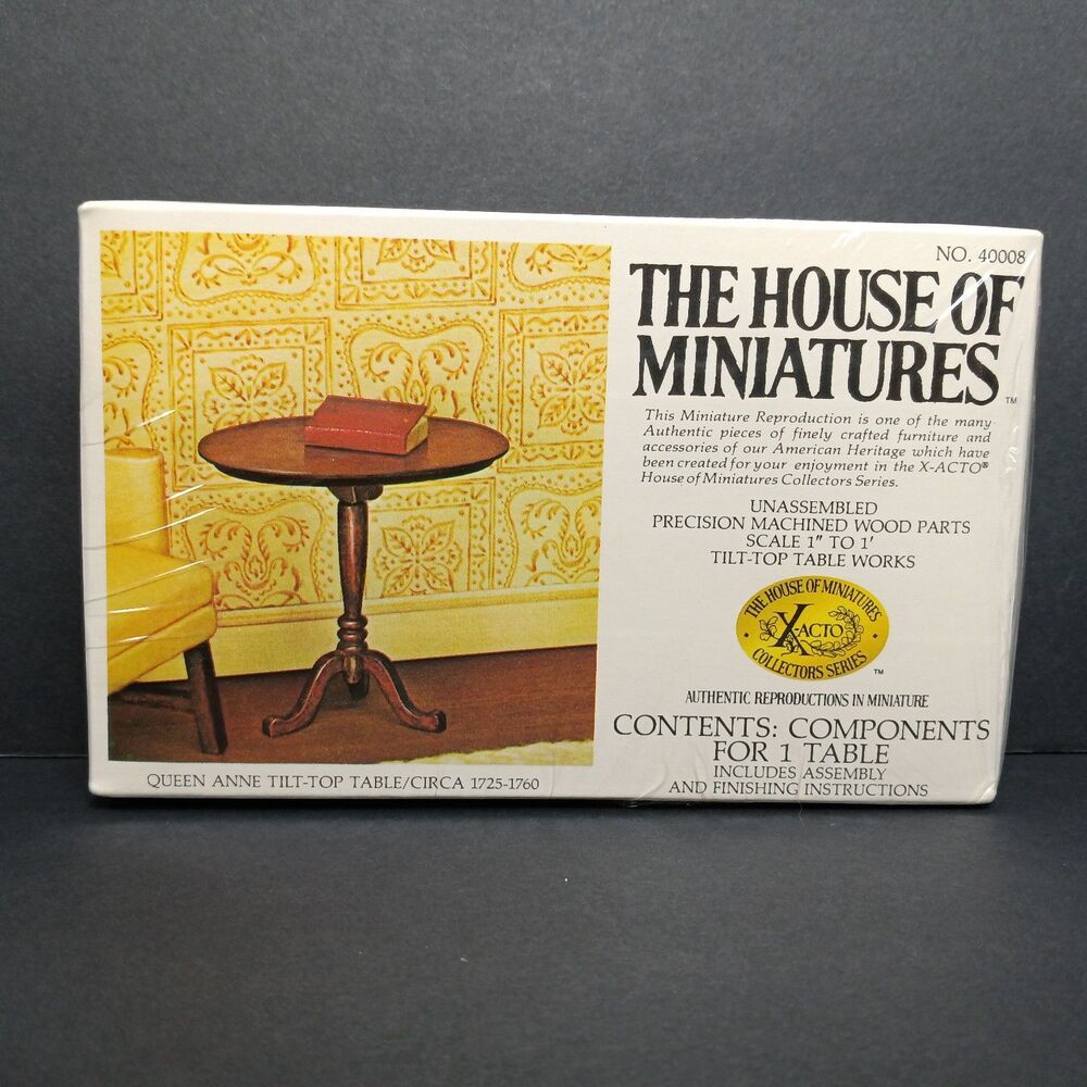 The House Of Miniatures Collectors Series X-acto Tilt-Top Table Kit 40008 1:12